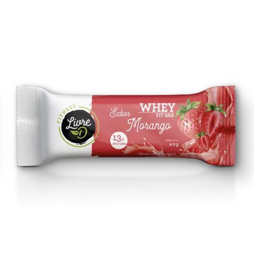 BARRA PROTEINA WHEY LIVRE D 40G MORANGO