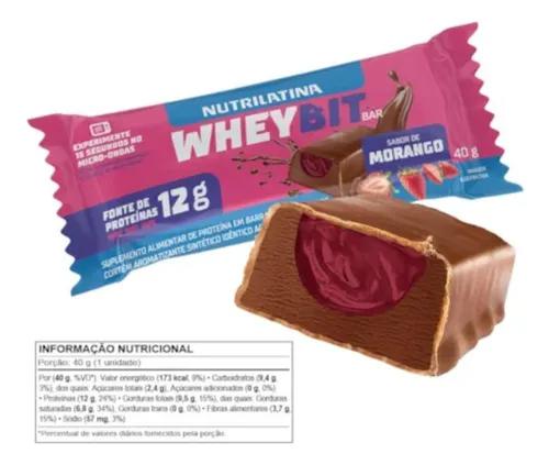 Barra Whey Bit Nutrilatina 40g Morango