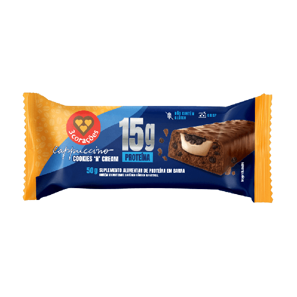 BARRA PROTEINA COOKIES TRES CORACOES 50G