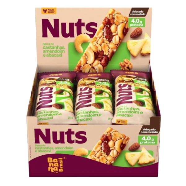 CEREAL BARRA ABACAXI 25G NUTS BANANA BRASIL