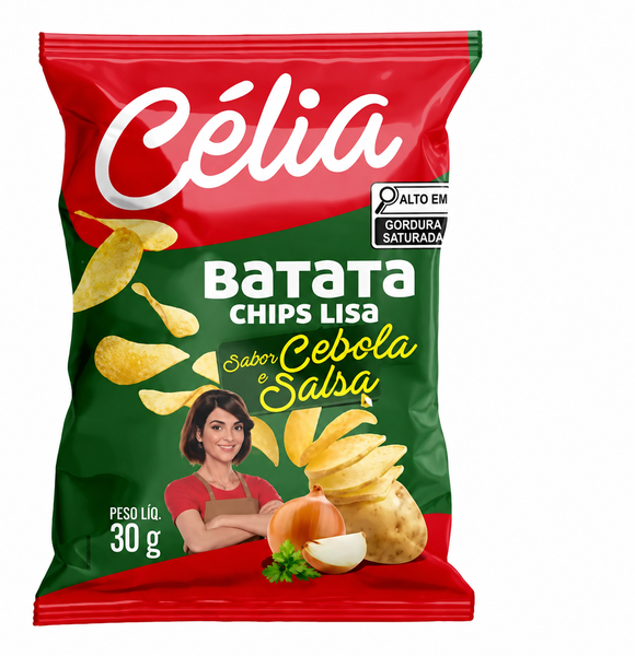 BATATA CELIA CHIPS 30G CEBOLA E SALSA