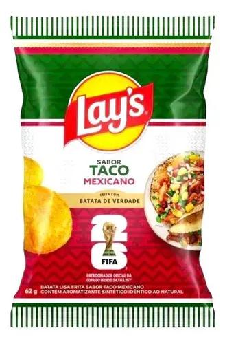 BATATA LAYS TACO MEXICANO 62G ELMA CHIPS