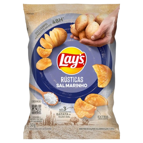 BATATA LAYS RUSTICA SAL MARINHO ELMA CHI