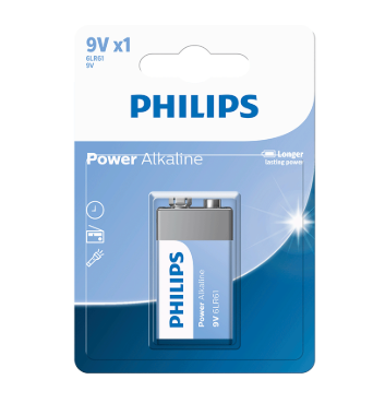 BATERIA PHILIPS ALCALINA 9V 6LR61P1B SM