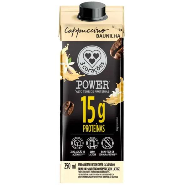 POWER 3 CORACOES CAPPUCCINO BAUNILHA 250ML
