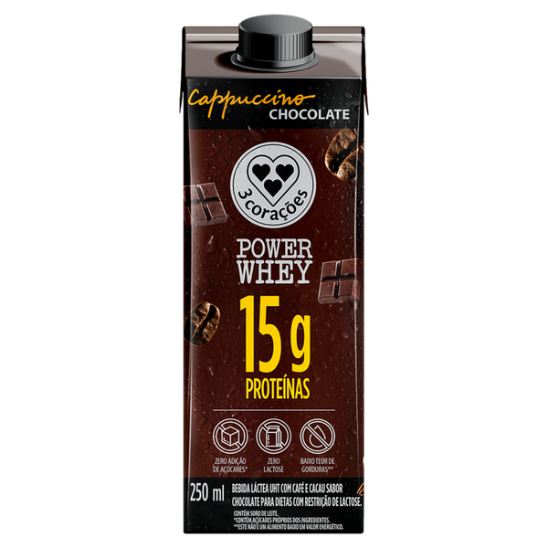 Bebida Power Whey 3 Corações 250ml Chocolate