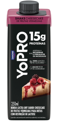 YOPRO DANONE 250ML CHEESECAKE DE FRUTAS VERMELHAS 15G PROT