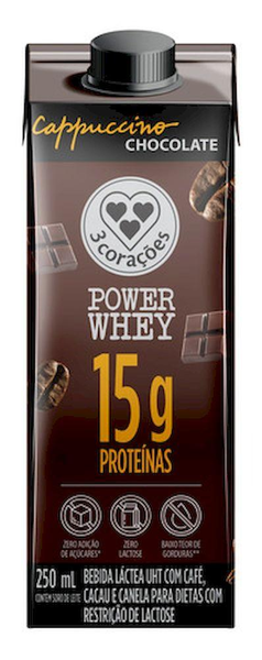 WHEY 3 CORACOES CAPPUC CHOCOLATE 250ML