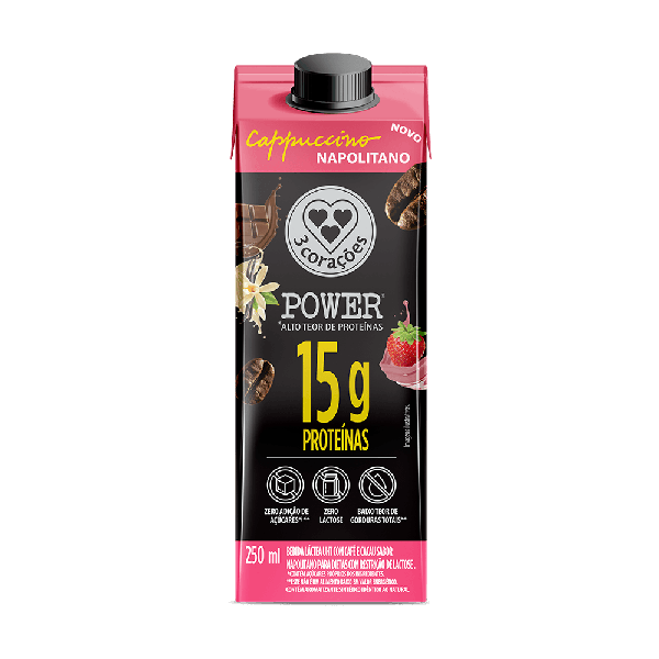 BEBIDA LACTEA CAPP 3 CORAÇÕES POWER NAPOLITANO 250ML
