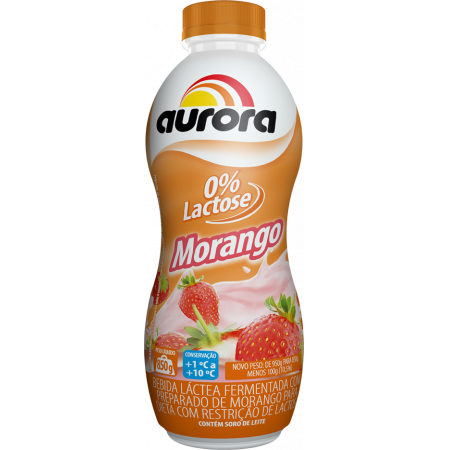 BEBIDA LACTEA AURORA MORANGO 0%LACTOSE 850G