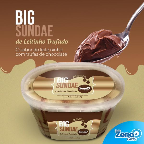 SORVETE ZERO GRAU BIG SUNDAE LEITE TRUF