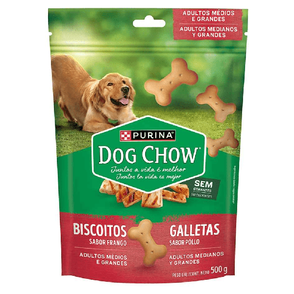 BISCOITO DOG CHOW 500G FRANGO ADULTO