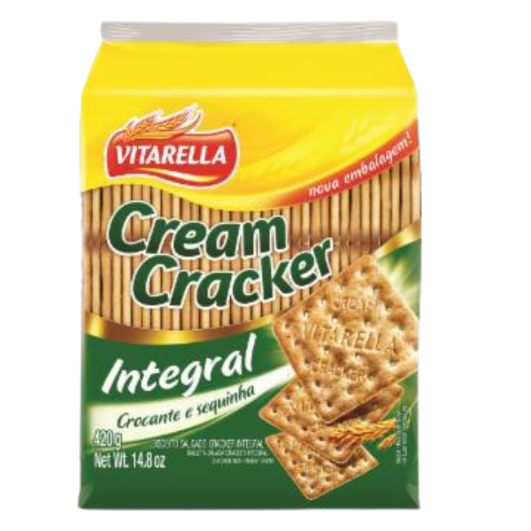 BISCOITO CREAM CRACKER ESTRELA 367,5G INTEGRAL