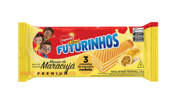 WAFER FUTURINHOS MOUSSE MARACUJA 80G