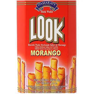 BISCOITO LOOK WAFER RECHEADO MORANGO 55G