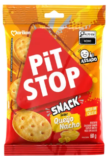 BISCOITO SNACK PIT STOP QUEIJO NACHO 60G  MARILAN