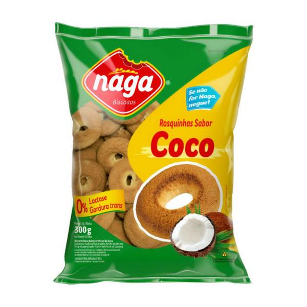 BISCO NAGA ROSQU COCO 300G 