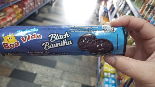 BISCOITO RECH. BOA VIDA BLACK BAUNILHA 100G