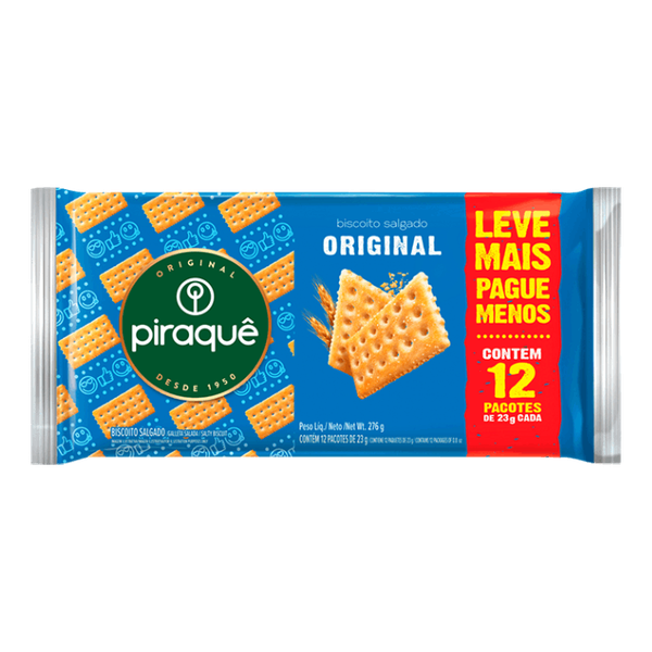 BISCOITO PIRAQUE 276G SALGADO