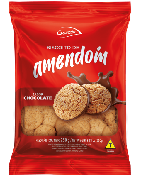BISCOITO CASAREDO AMENDOIM COB. CHOCOLATE 250GR