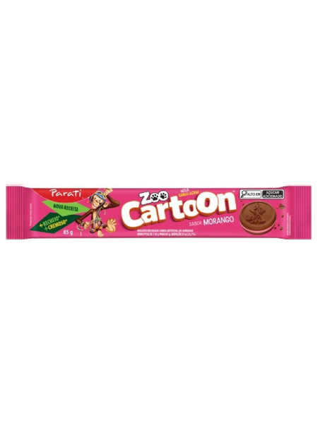 BISCOITO ZOO CARTOON RECHEADO 85g MORANGO