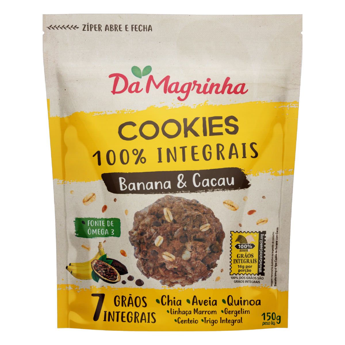 Biscoito Cookies Da Magrinha 7 Graos Ban Cac 150g
