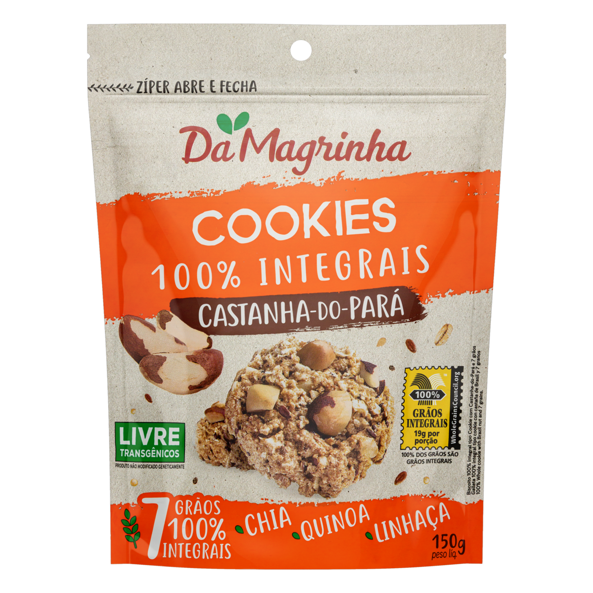 Biscoito Cookies Da Magrinha 7 Graos Cast Para 150g