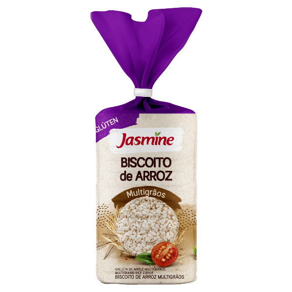 BISCOITO ARROZ JASMINE SEM GLUTEN MULTIGRAOS 90G