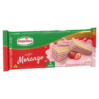 BISCOITO ORQUIDEA WAFER MORANGO 100G