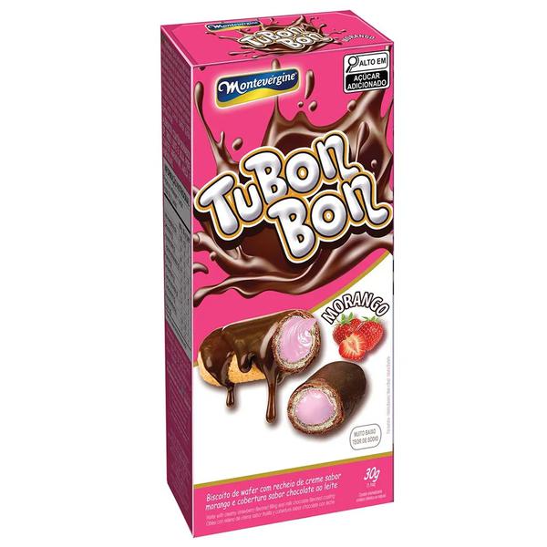 Biscoito Tubon On Wafer 30g Morango
