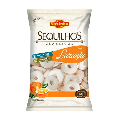 SEQUILHOS NAZINHA CLASSICOS 300G LARANJA S GLUT