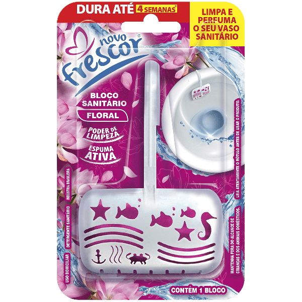 BLOCO SANITARIO NOVO FRESCOR 30G FLORAL APAR/ REFIL