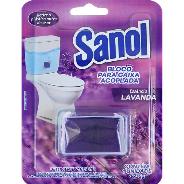 BLOCO PARA CAIXA ACOPLADA SANOL 35G LAVANDA