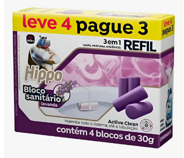 BLOCO PROM.REFIL HIPPO L4P3 30G LAVANDA