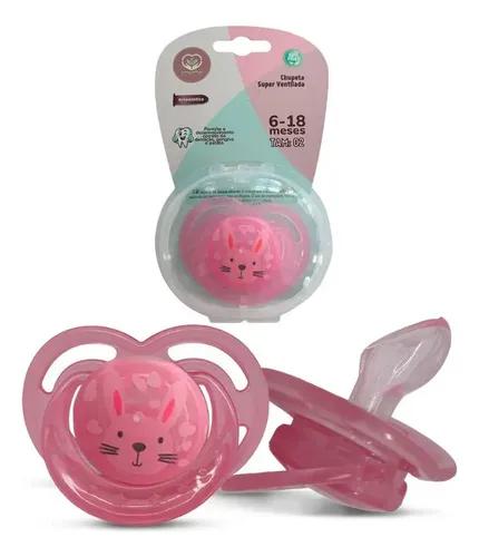CHUPETA BABYLOO BICO ORT ROSA/BRANCO 2