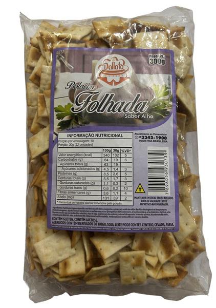 BISC FOLHEADO ALHO 300G DALLATO