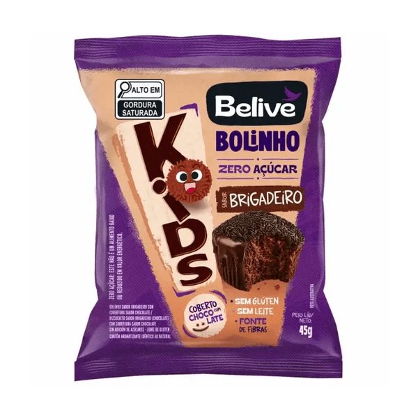 BOLINHO BELIVE KIDS 45G ZERO BRIGADEIRO