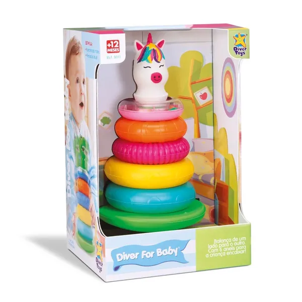 BRINQ. DIVERTOYS PIRAMIDE ARGOLAS UNICORNIO