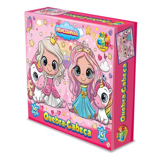 Brinq Quebra Cabeça 60pcs Princesas