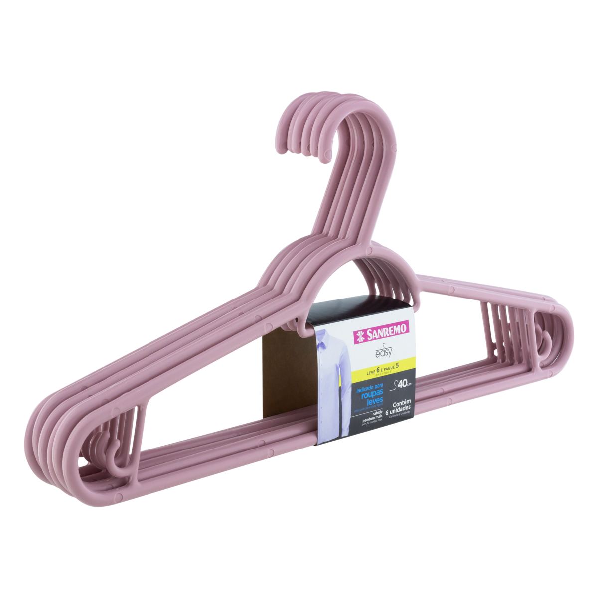 Cabide Sanremo Pendura Primafer 40cm C/6 Rosa
