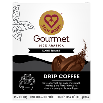 CAFE 3 CORACOES GOURMET DARK ROAST 11G