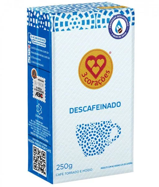 Cafe 3 Coracoes Torrado Gourmet Pacote 250g Descafeinado