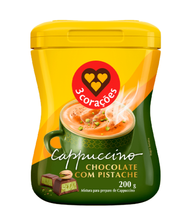 CAPPUCCINO 3 CORACOES CHOCOLATE COM PISTACHE 200G