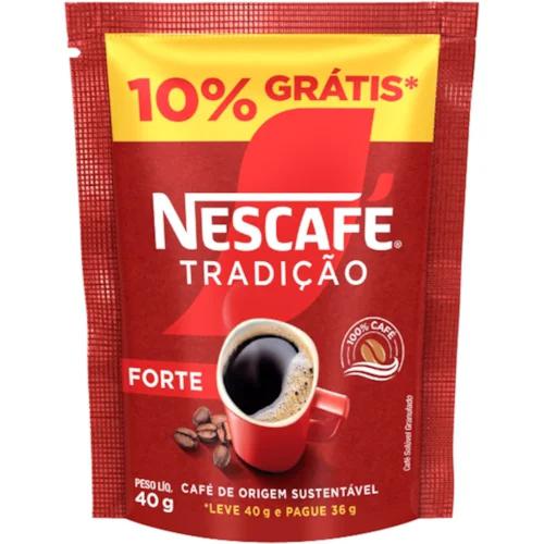 Café Solúvel Granulado Forte Nescafé Tradição Sachê Leve 40g Pague 36g