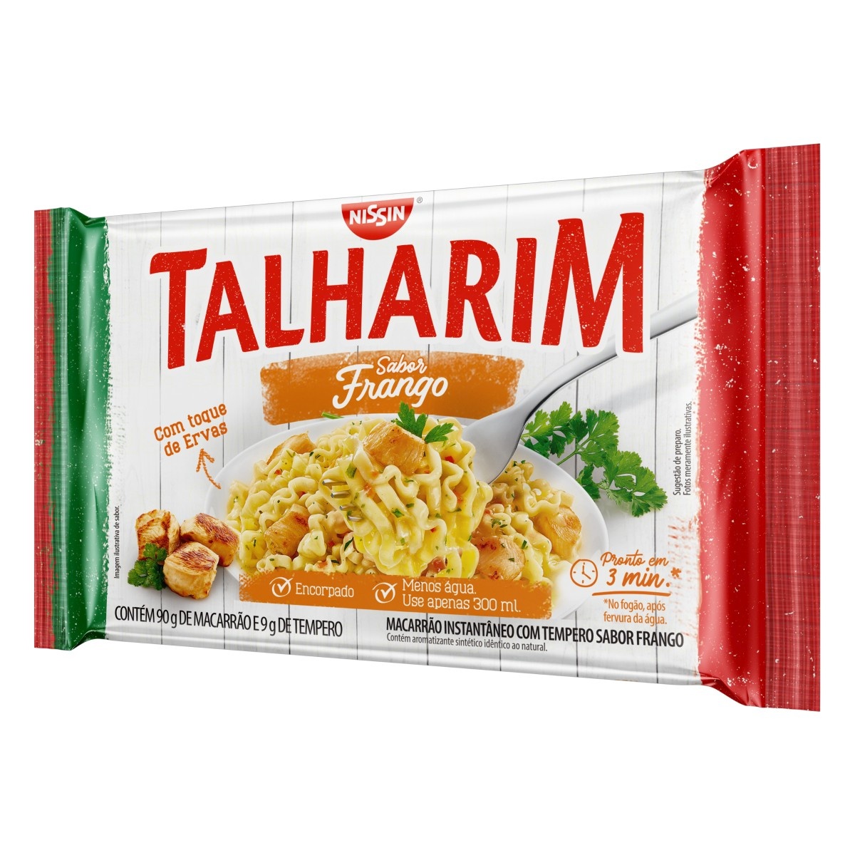 Caixa com 50Und de Macarrão Instantâneo Talharim com Tempero em Pó Sabor Frango Nissin Pacote 99g cada