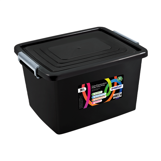 CAIXA ORGANIZADORA C/TRAVA PRETA 20L