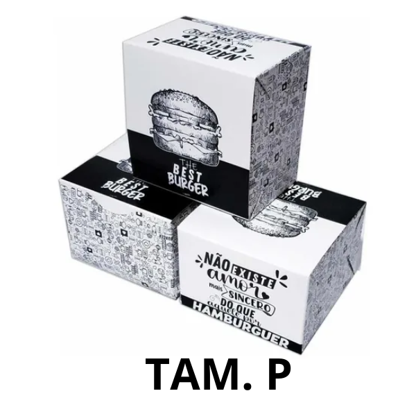 CAIXA P/ HAMBURGUER AUT BRANCA TAM. P C/ 50 UN SALVI