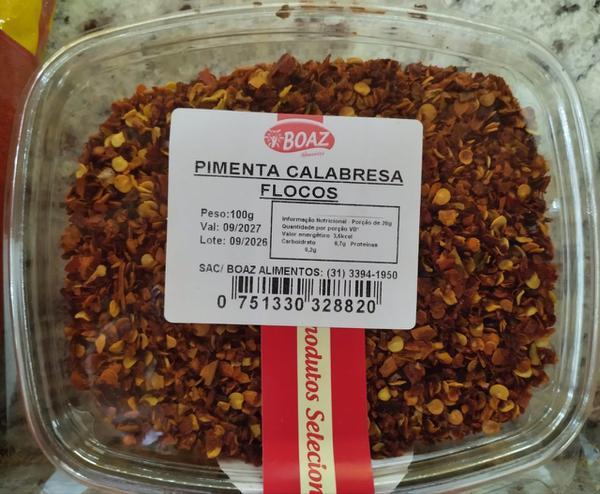 PIMENTA CALABRESA FLOCOS 100G BOAZ ALIM
