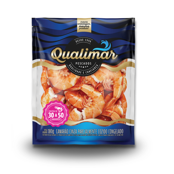 Cp Camarao Qualimar 180g Cong Cinza 30/50 Cozido