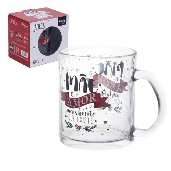 CANECA DE VIDRO 320ML AMOR BONITO ~